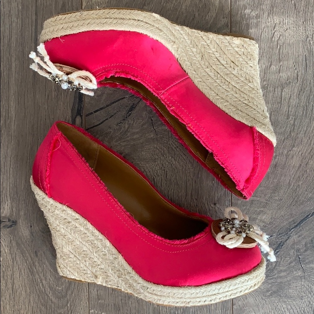 Juicy Couture Pink Satin Rope Platform Wedge (8)